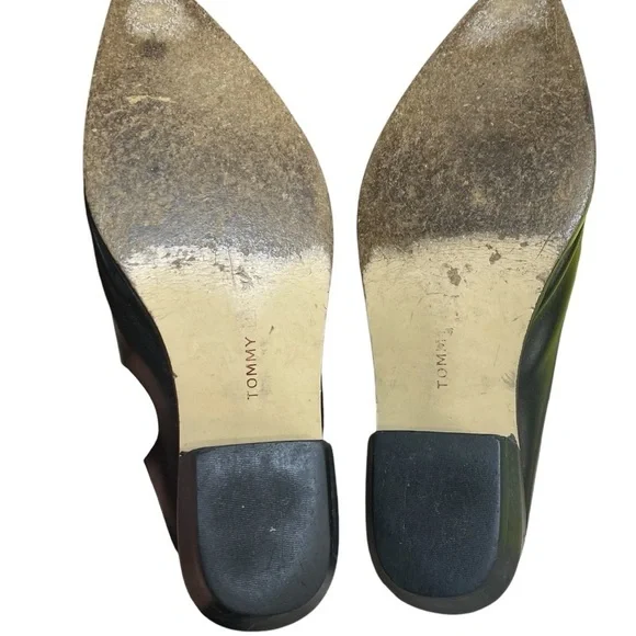 VTG y2k Tommy Hilfiger Black Slip On Mules With Logo On Side Size 6 - Picture 8 of 10